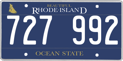 RI license plate 727992