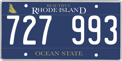 RI license plate 727993