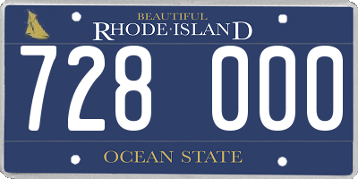 RI license plate 728000