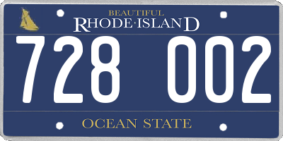 RI license plate 728002