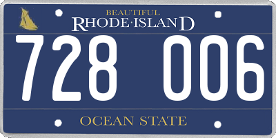 RI license plate 728006
