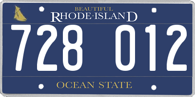 RI license plate 728012