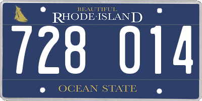 RI license plate 728014