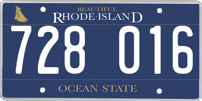 RI license plate 728016