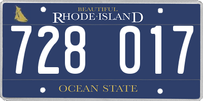 RI license plate 728017