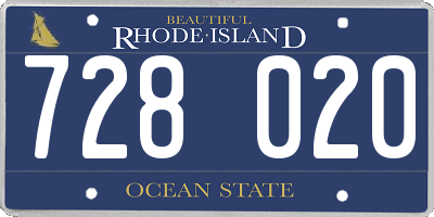 RI license plate 728020