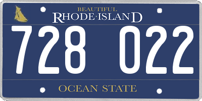 RI license plate 728022