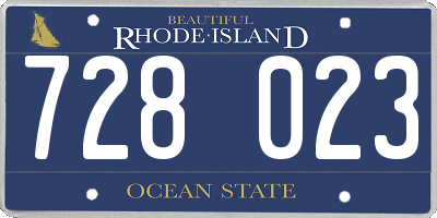 RI license plate 728023