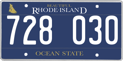 RI license plate 728030
