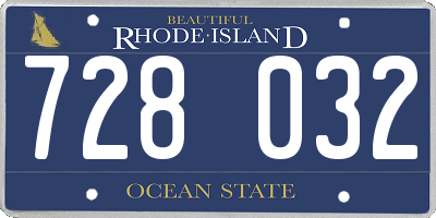 RI license plate 728032