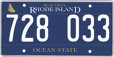RI license plate 728033