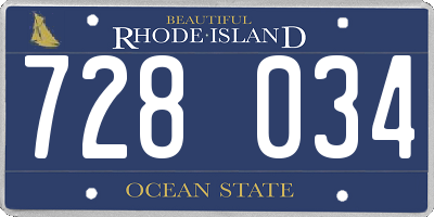 RI license plate 728034