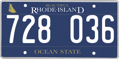RI license plate 728036