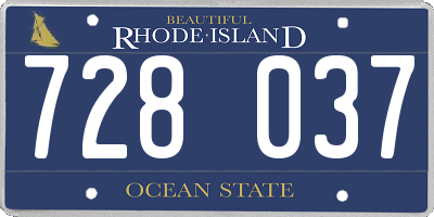 RI license plate 728037