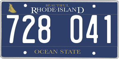 RI license plate 728041