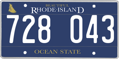 RI license plate 728043