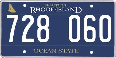 RI license plate 728060