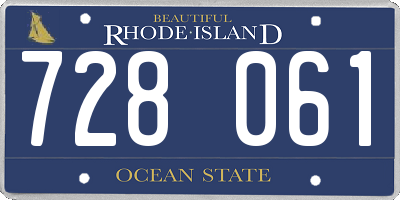 RI license plate 728061
