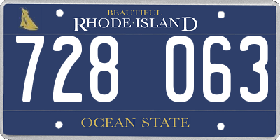RI license plate 728063
