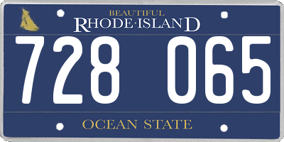 RI license plate 728065