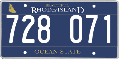 RI license plate 728071