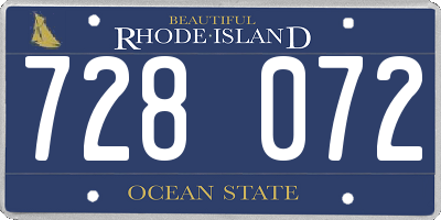 RI license plate 728072