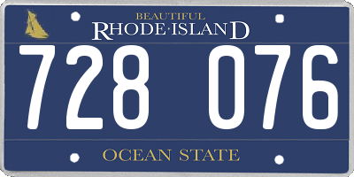 RI license plate 728076
