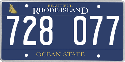 RI license plate 728077