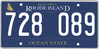 RI license plate 728089