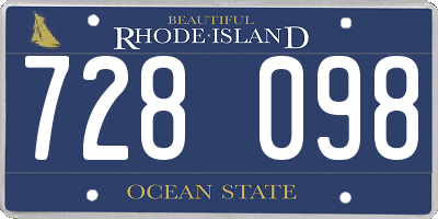 RI license plate 728098