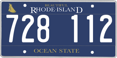 RI license plate 728112