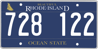 RI license plate 728122