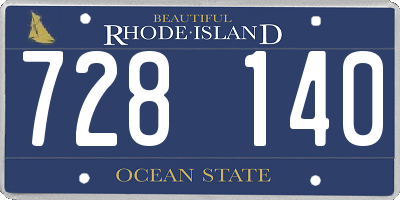 RI license plate 728140