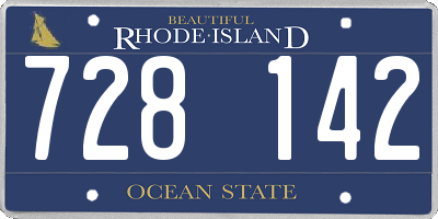 RI license plate 728142
