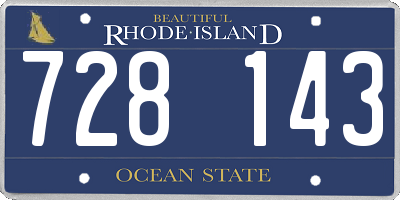 RI license plate 728143