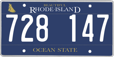 RI license plate 728147