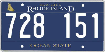 RI license plate 728151