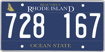 RI license plate 728167