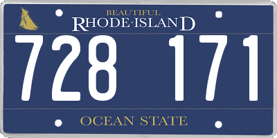 RI license plate 728171