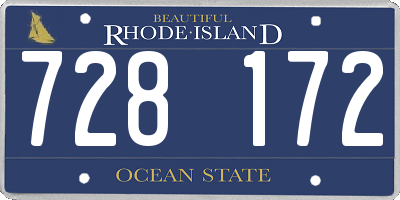 RI license plate 728172