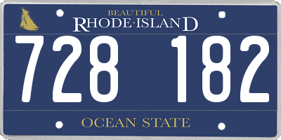 RI license plate 728182