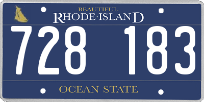 RI license plate 728183