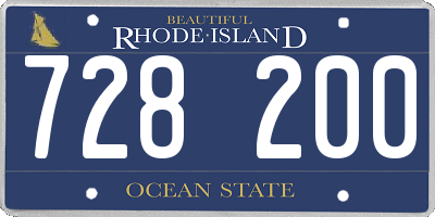 RI license plate 728200