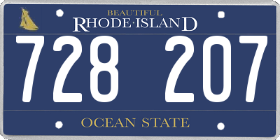 RI license plate 728207