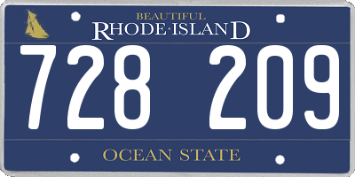 RI license plate 728209