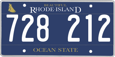 RI license plate 728212
