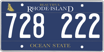 RI license plate 728222