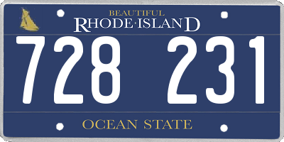 RI license plate 728231