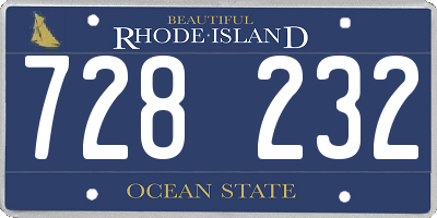 RI license plate 728232