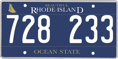 RI license plate 728233